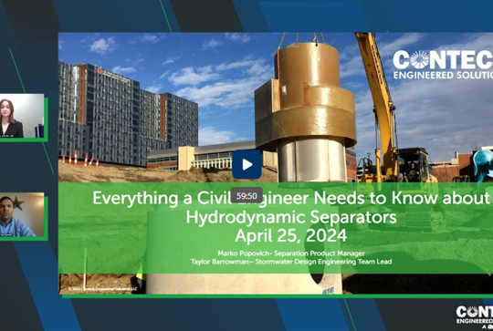 Screenshot Of Everything a Civil Engineer Needs to Know about Hydrodynamic Separators Webinar