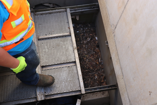 Trash collected within a DSBB stormwater treatment system.