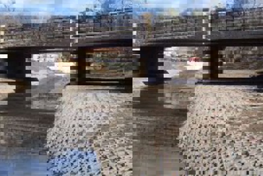 ArmorFlex protecting a river bank from erosion. 