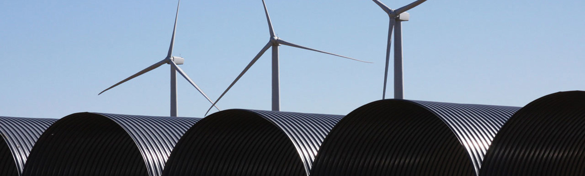Large diameter corrugated metal pipe used for wind turbine foundations. 