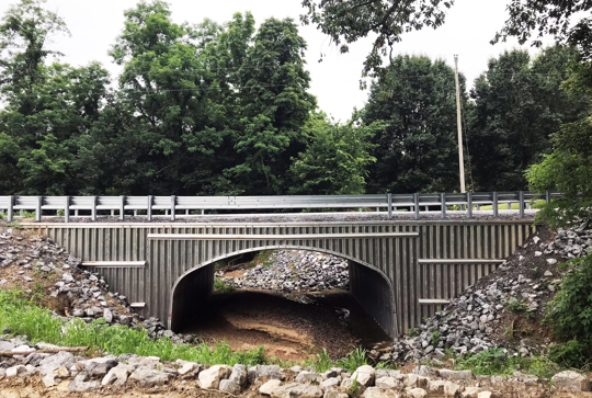 A culvert/buried bridge made from structural plate. 